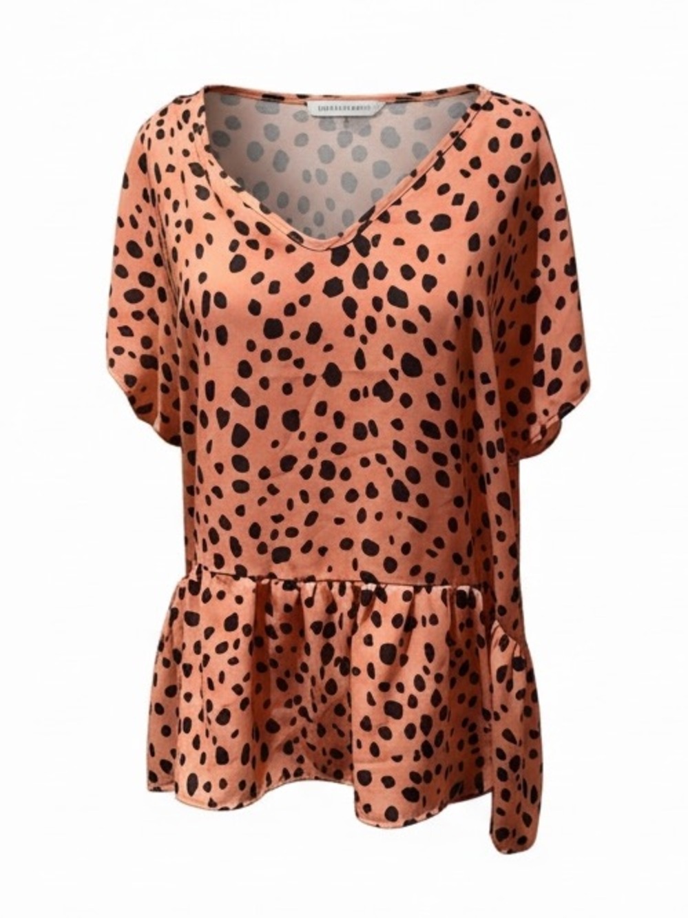 Haptics Polkadot top babydoll feminine tunic top/ mini dress